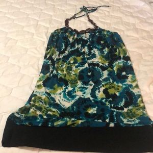 Floral, ties at neck, dress, medium, Apt. 9